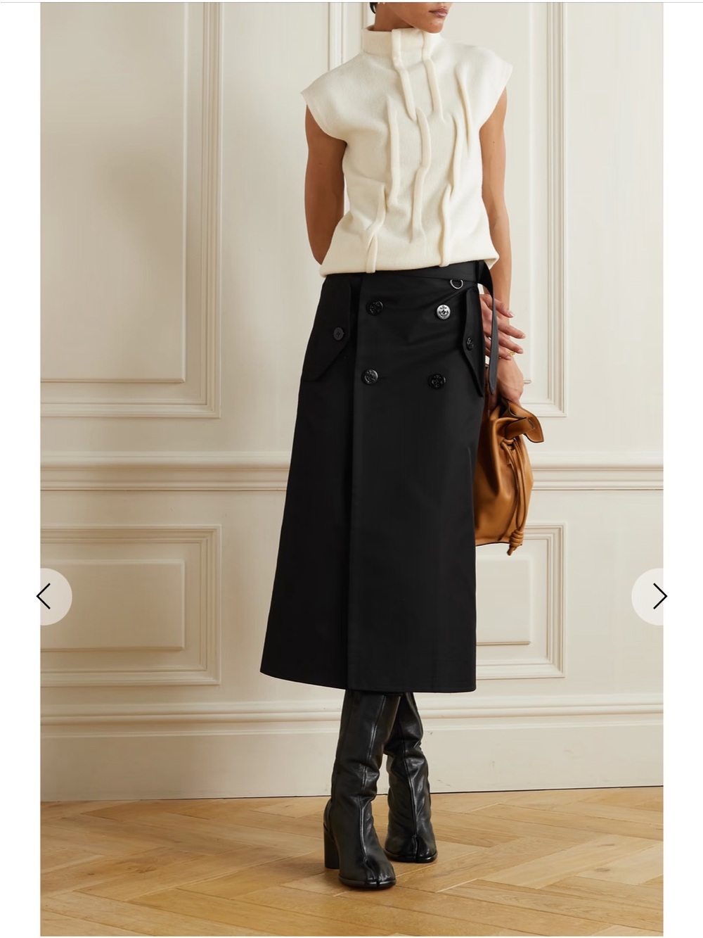 Sacai Cotton Gabardine Midi Skirt